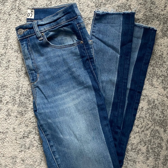 High Rise Skinny Jeans With Dark Stripe - Picture 1 of 5